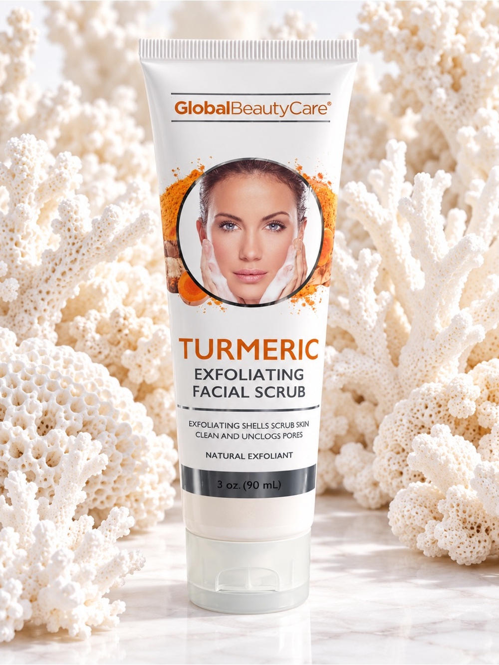 Turmeric Exfoliating Facial Scrub - White & Orange
